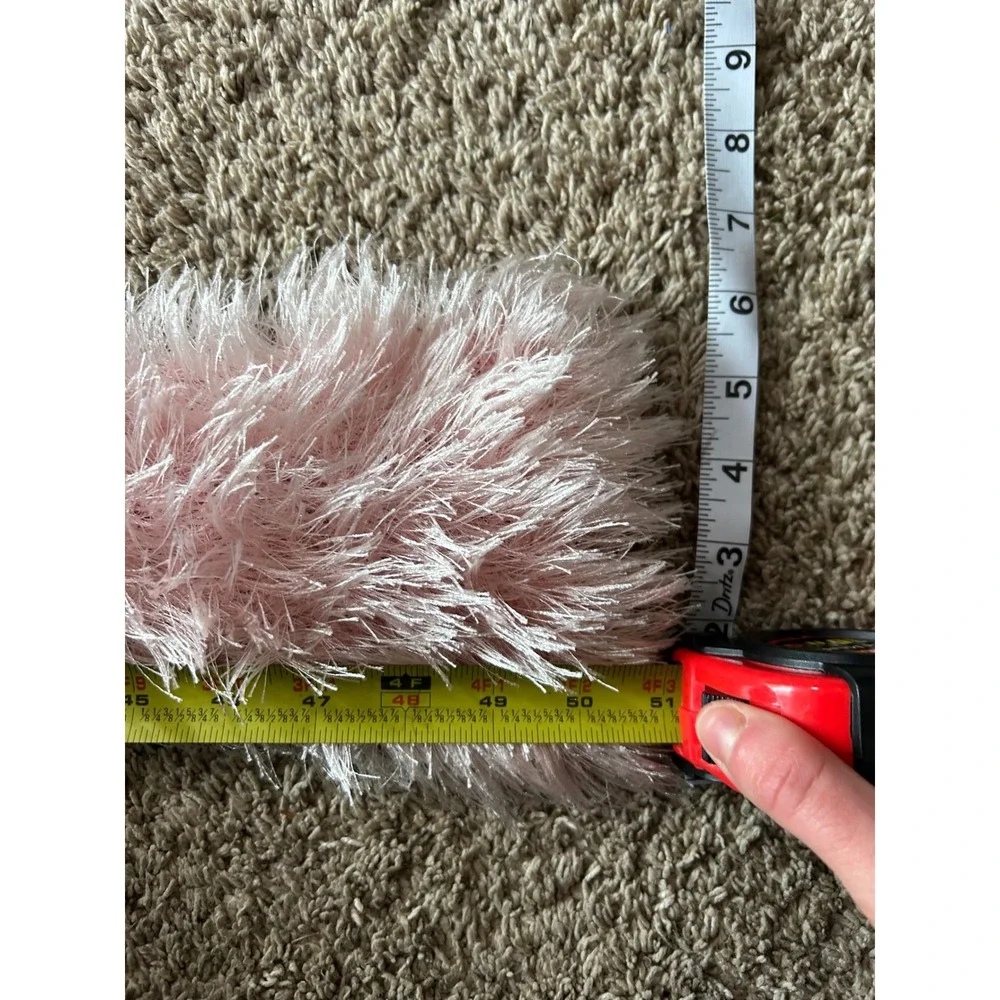 Y2K‎ Light Pink Faux Fur Eyelash Yarn Skinny Scarf Shaggy Feathered Boa 2000s